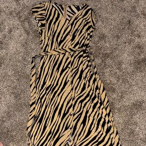 Talbots Black and Tan Zebra Maxi Dress